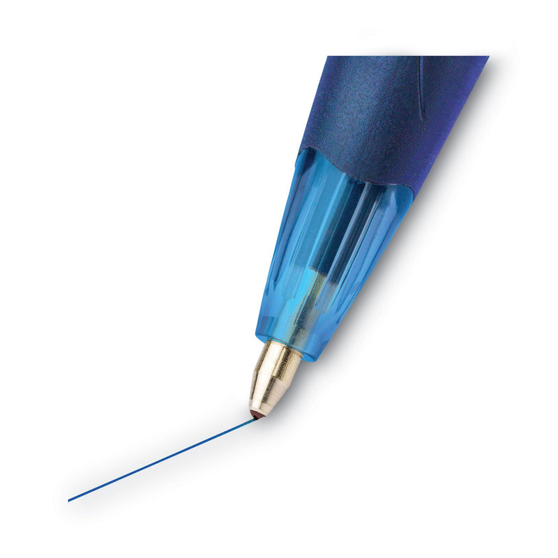 BIC GLIDE Ballpoint Pen, Retractable, Medium 1 mm, Blue Ink, Blue Barrel, Dozen