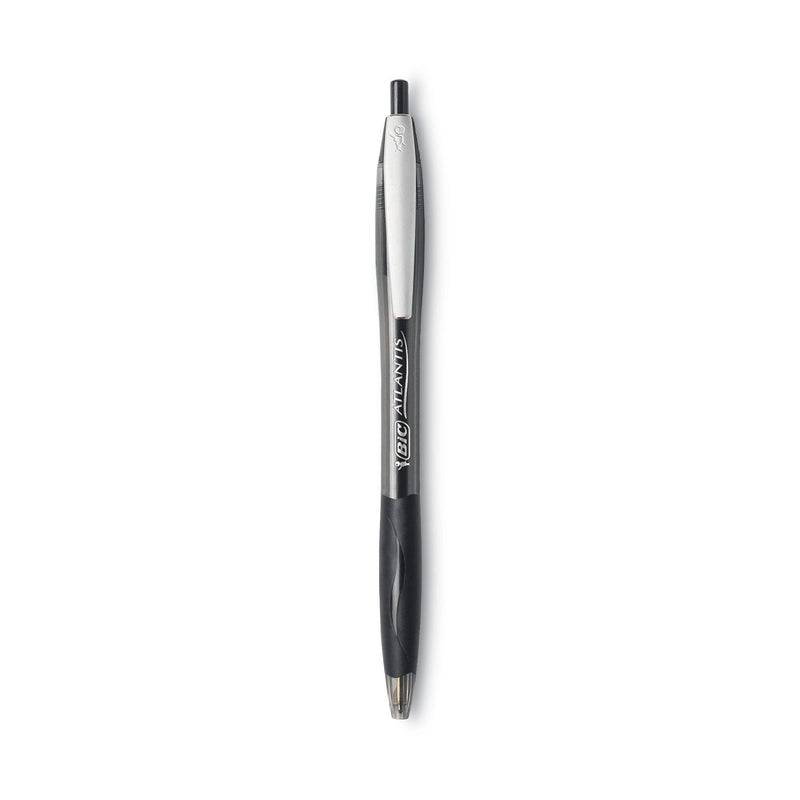 BIC GLIDE Ballpoint Pen, Retractable, Medium 1 mm, Black Ink, Black Barrel, Dozen