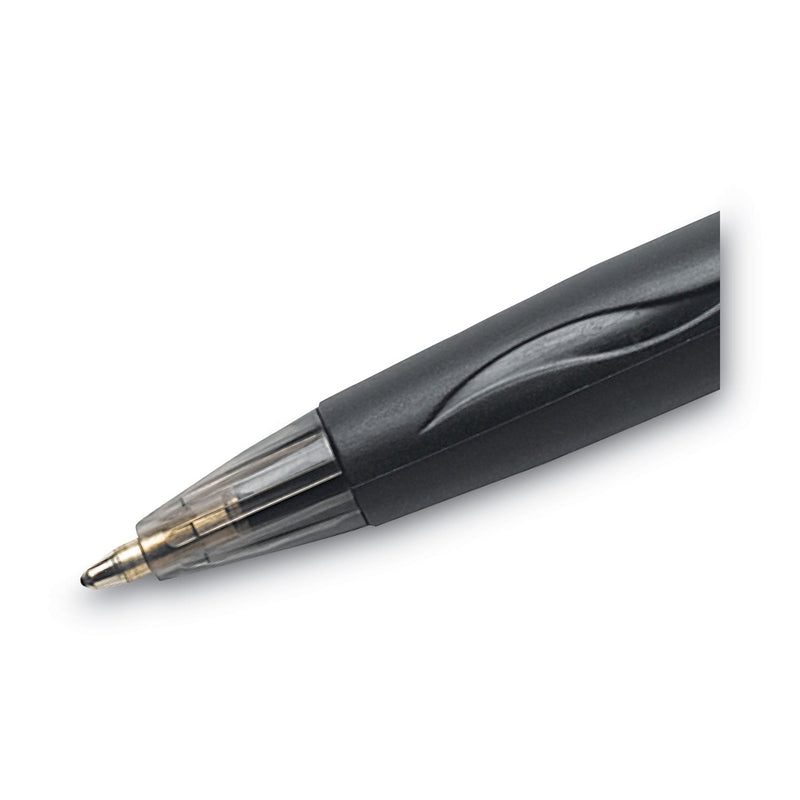 BIC GLIDE Ballpoint Pen, Retractable, Medium 1 mm, Black Ink, Black Barrel, Dozen