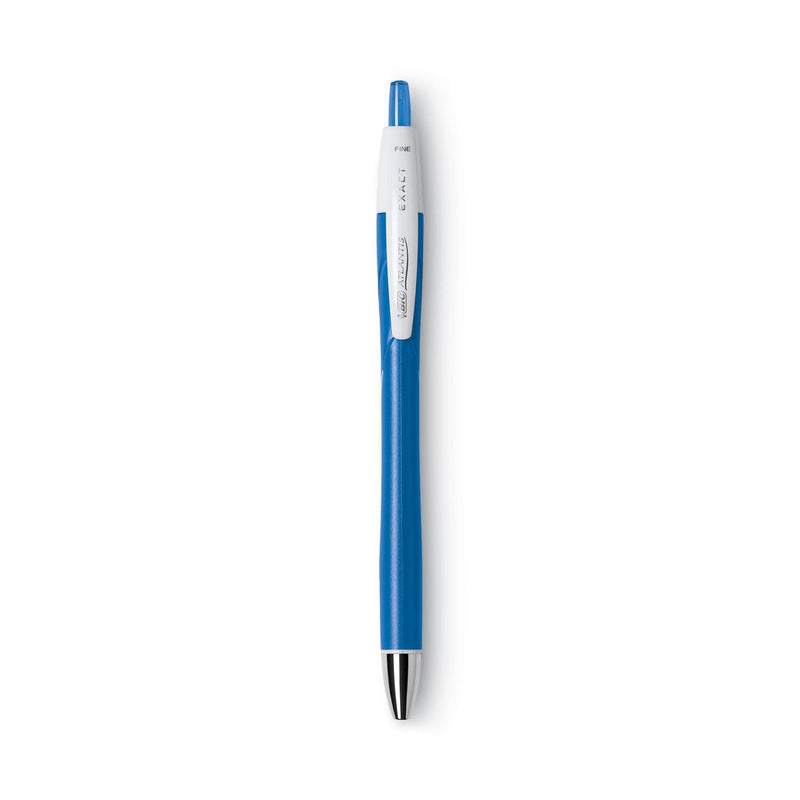 BIC GLIDE Exact Ballpoint Pen, Retractable, Fine 0.7 mm, Blue Ink, Blue Barrel, Dozen