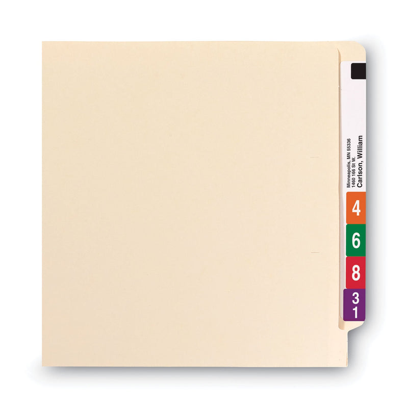 Smead Manila End Tab Fastener Folders with Reinforced Tabs, 11-pt Stock, 2 Fasteners, Legal Size, Manila Exterior, 50/Box