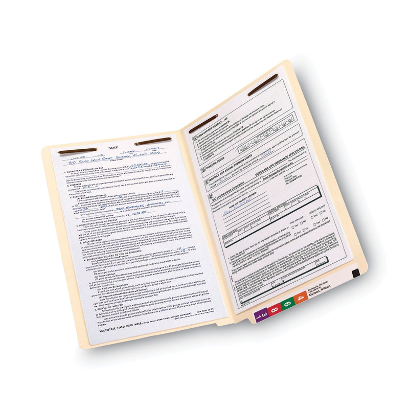 Smead Manila End Tab Fastener Folders with Reinforced Tabs, 11-pt Stock, 2 Fasteners, Legal Size, Manila Exterior, 50/Box