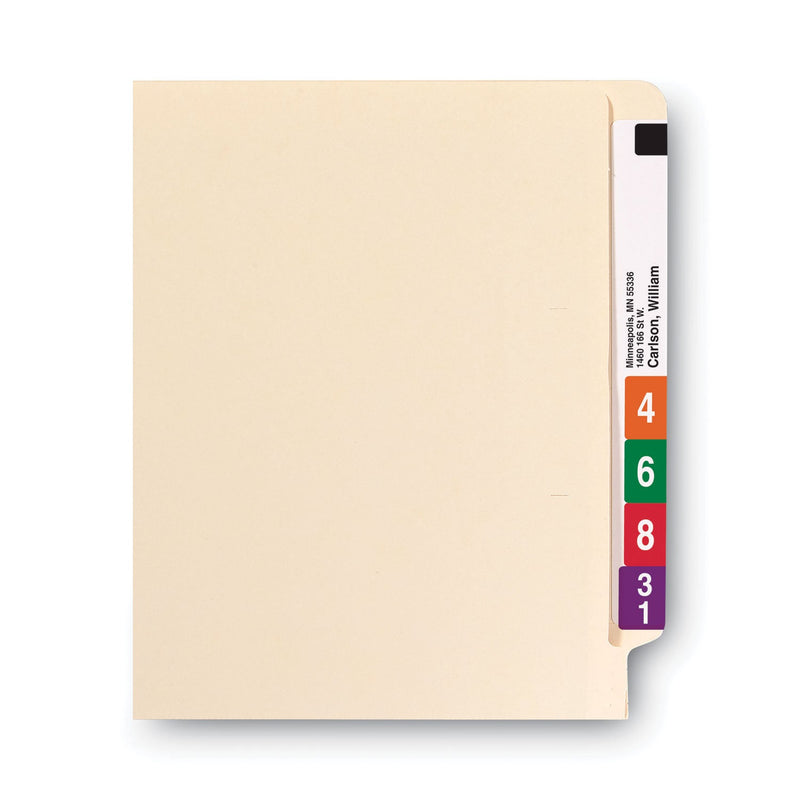 Smead Manila End Tab Classification Folders, 1 Divider, Letter Size, Manila, 10/Box