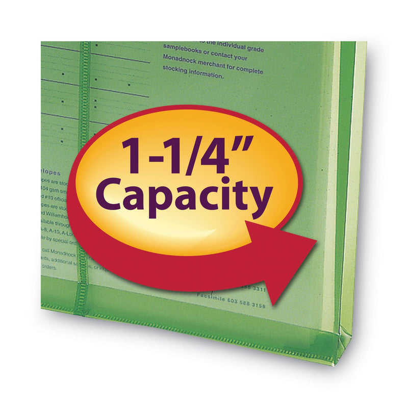 Smead Poly String and Button Interoffice Envelopes, Open-End (Vertical), 9.75 x 11.63, Transparent Green, 5/Pack