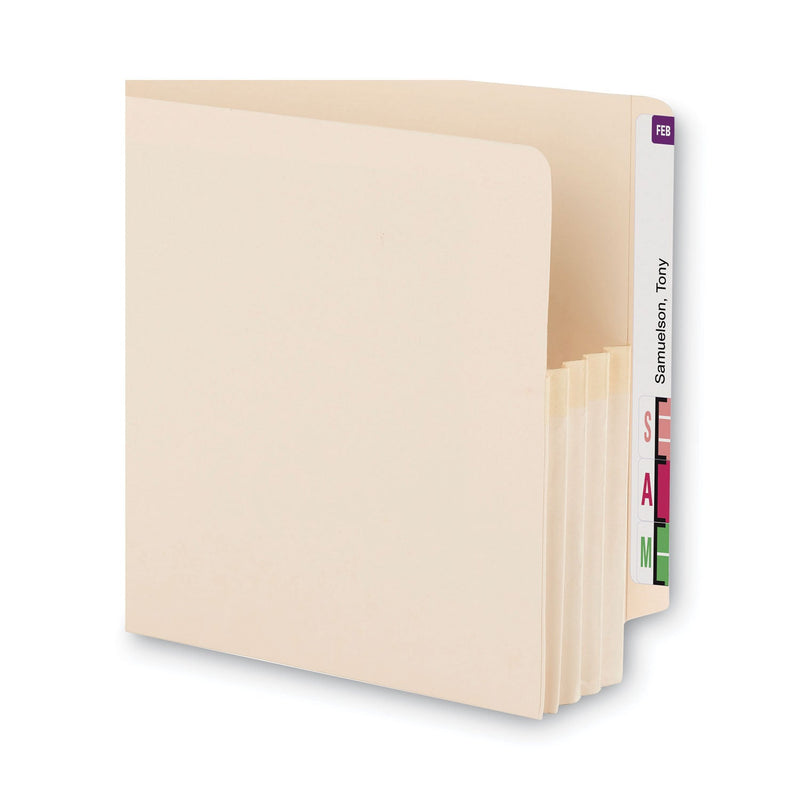 Smead Manila End Tab File Pockets, 3.5" Expansion, Letter Size, Manila, 25/Box