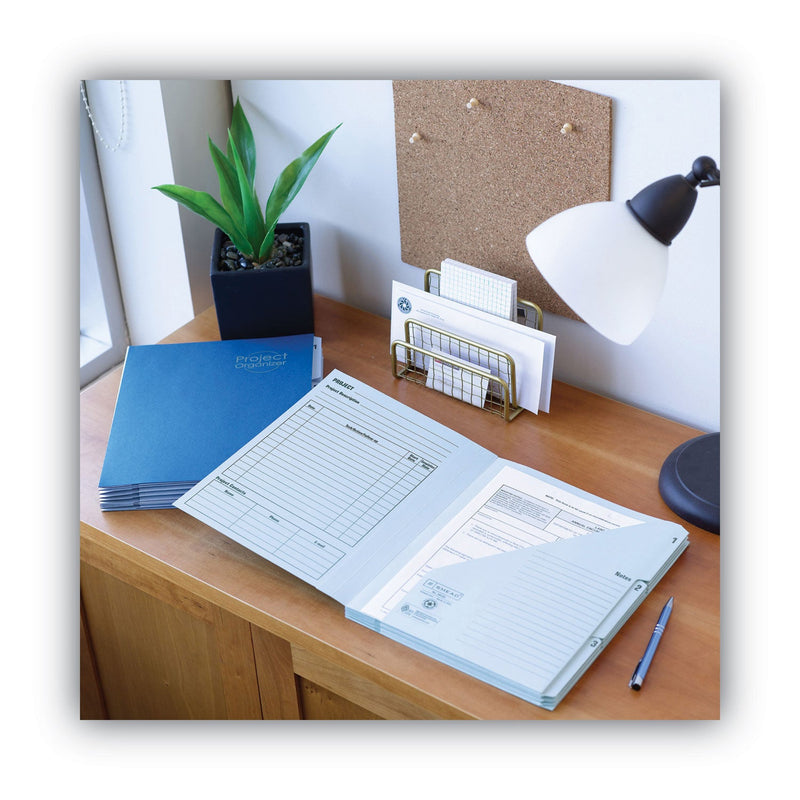 Smead 10-Pocket Project Organizer with Indexed Tabs (1-10), 10 Sections, Unpunched, 1/3-Cut Tabs, Letter Size, Lake Blue/Navy Blue