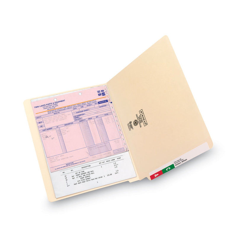 Smead Heavyweight Manila End Tab Folders, 9.5" High Front, Straight 1-Ply Tabs, Letter Size, 0.75" Expansion, Manila, 100/Box