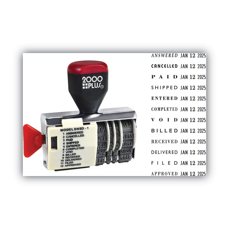 COSCO 2000PLUS Dial-N-Stamp, 12 Phrases, Five Years, 1.5 x 0.13