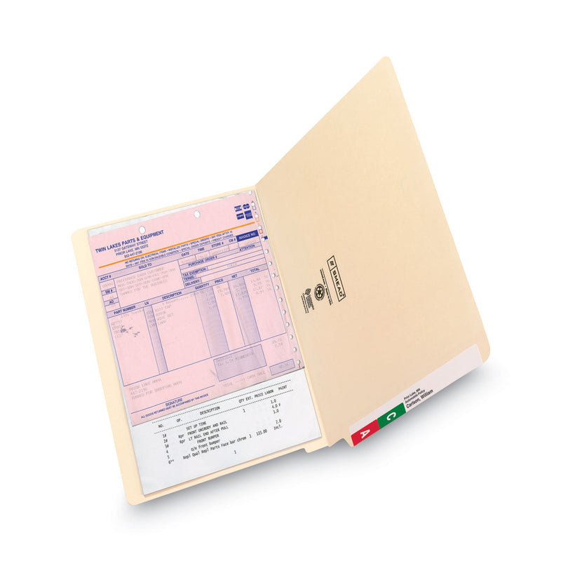 Smead Heavyweight Manila End Tab Folders, 9.5" High Front, Reinforced Straight Tabs, Legal Size, 0.75" Expansion, Manila, 100/Box