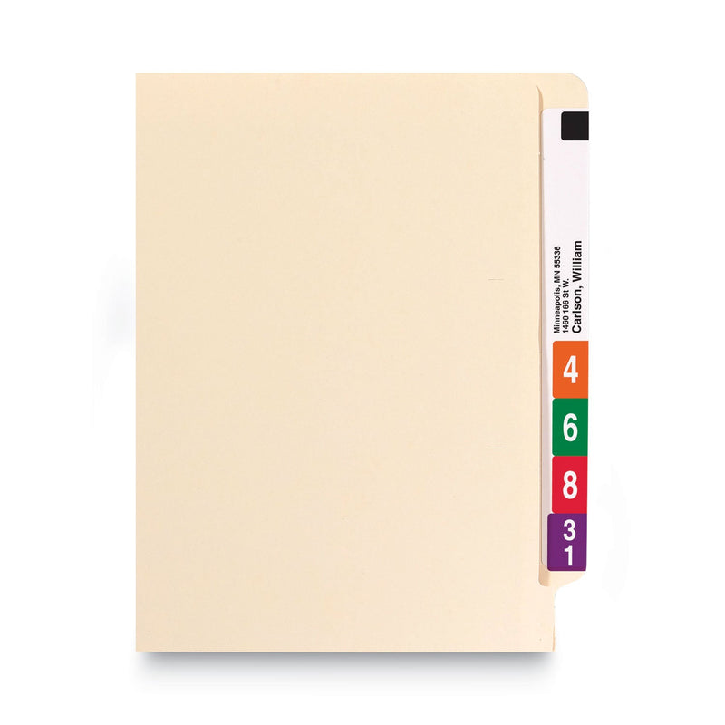 Smead Heavyweight Manila End Tab Folders, 9.5" High Front, Straight Tabs, Legal Size, 0.75" Expansion, Manila, 100/Box