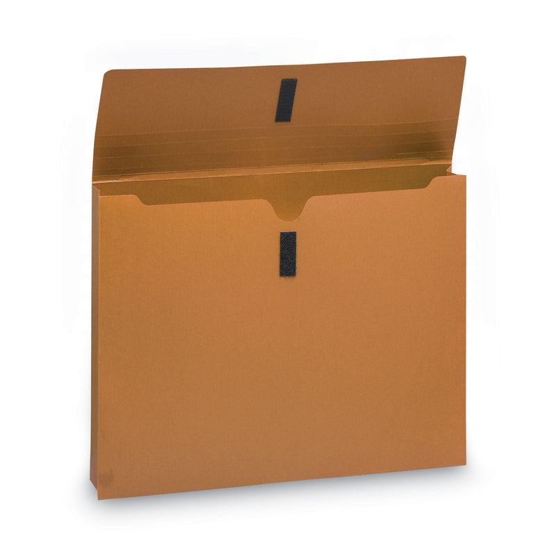 Smead Expanding Wallet with Hook and Loop Closure, 2" Expansion, 1 Section, Hook/Loop Closure, Letter Size, Redrope