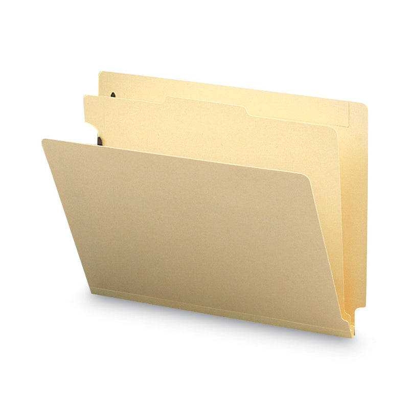 Smead Manila End Tab Classification Folders, 1 Divider, Letter Size, Manila, 10/Box