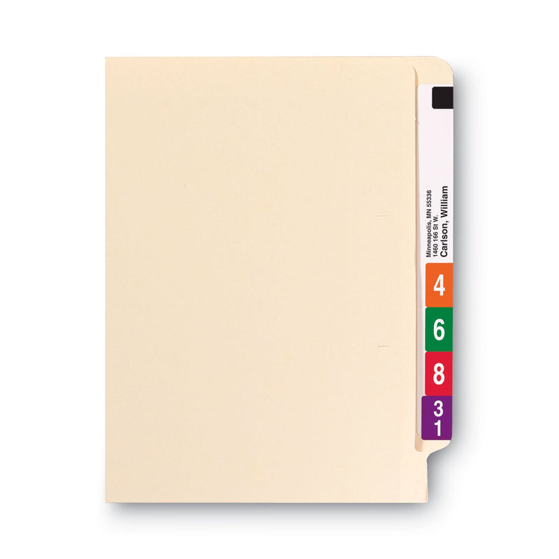 Smead 100% Recycled Manila End Tab Folders, Straight Tabs, Letter Size, 0.75" Expansion, Manila, 100/Box