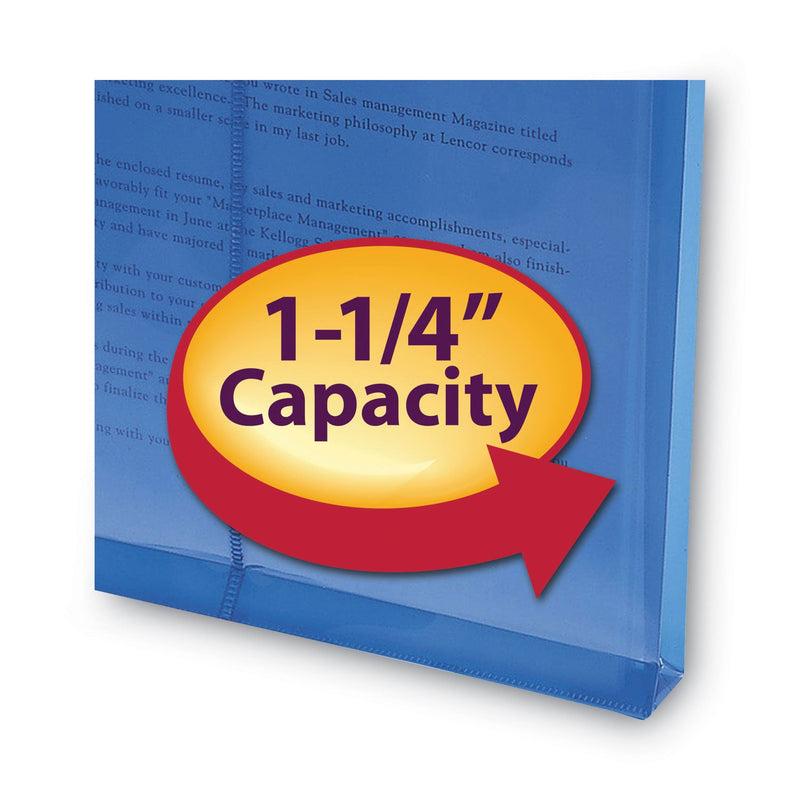 Smead Poly String and Button Interoffice Envelopes, Open-End (Vertical), 9.75 x 11.63, Transparent Blue, 5/Pack