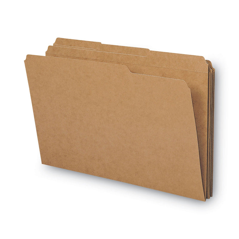 Smead Heavyweight Kraft File Folder, 1/3-Cut Tabs: Assorted, Legal Size, 0.75" Expansion, 11-pt Kraft, Brown, 100/Box
