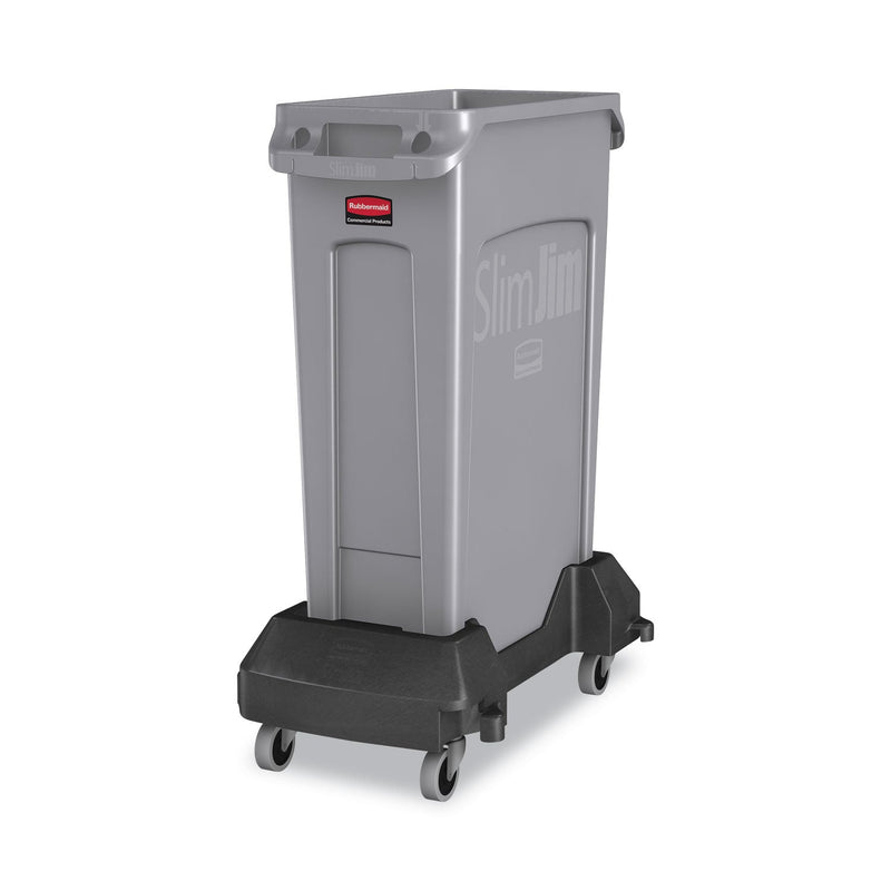 Rubbermaid Slim Jim Resin Trainable Dolly, 120 lb Capacity, 23.86 x 14.71 x 8.36, Black