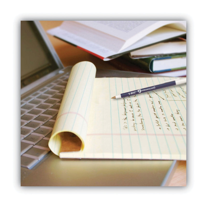 BIC PrevaGuard Ballpoint Pen, Stick, Medium 1 mm, Black Ink/Black Barrel, Dozen