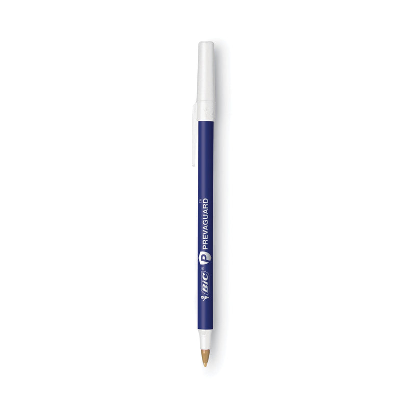 BIC PrevaGuard Ballpoint Pen, Stick, Medium 1 mm, Blue Ink/Blue Barrel, 8/Pack