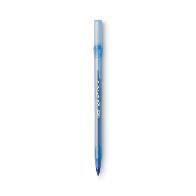 BIC Round Stic Xtra Life Ballpoint Pen Xtra-Value Pack, Stick, Medium 1.2 mm, Blue Ink, Gray Barrel, 240/Carton