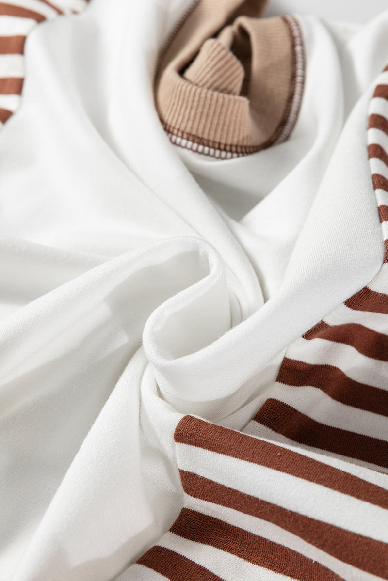Zyla Contrast Stitching Oversize Sweatshirt
