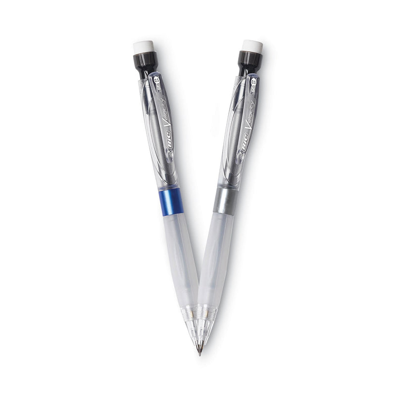 BIC Velocity Max Pencil, 0.5 mm, HB (#2), Black Lead, Gray Barrel, 2/Pack
