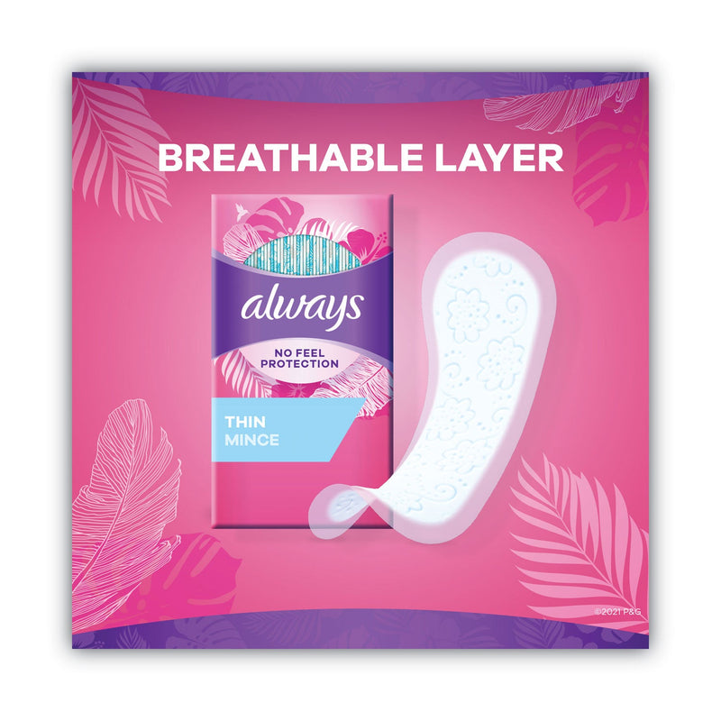 Always Thin Daily Panty Liners, 60/Pack, 12 Pack/Carton