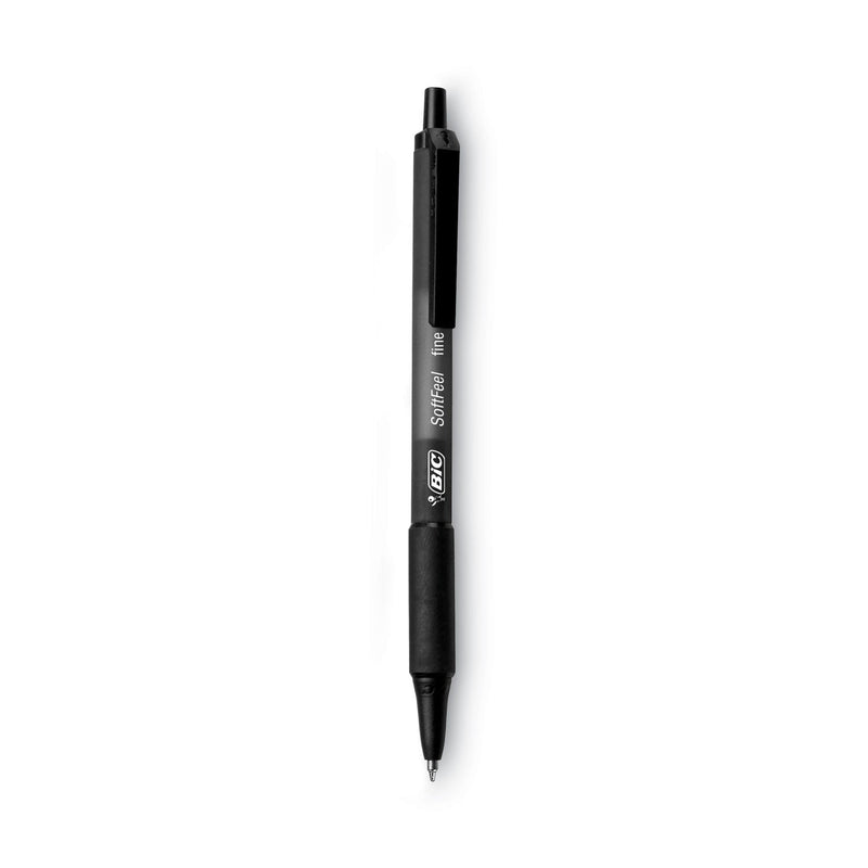 BIC Soft Feel Ballpoint Pen Value Pack, Retractable, Medium 1 mm, Black Ink, Black Barrel, 36/Pack