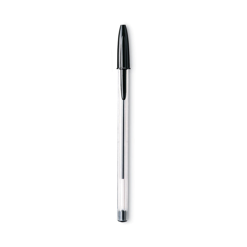 BIC Cristal Xtra Smooth Ballpoint Pen, Stick, Medium 1 mm, Black Ink, Clear Barrel, Dozen