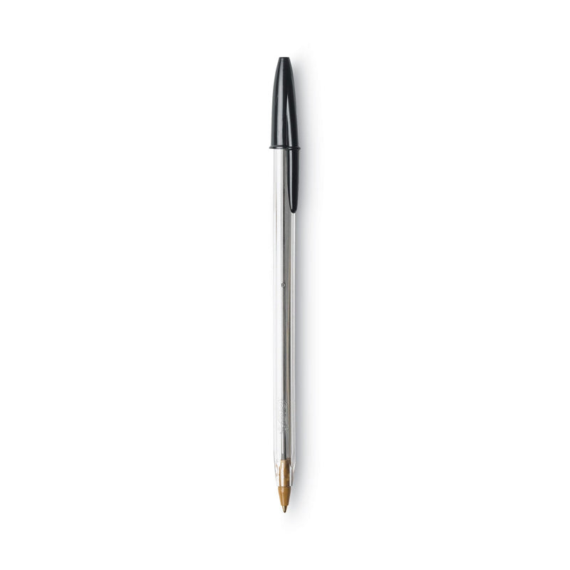 BIC Cristal Xtra Smooth Ballpoint Pen, Stick, Medium 1 mm, Black Ink, Clear Barrel, Dozen