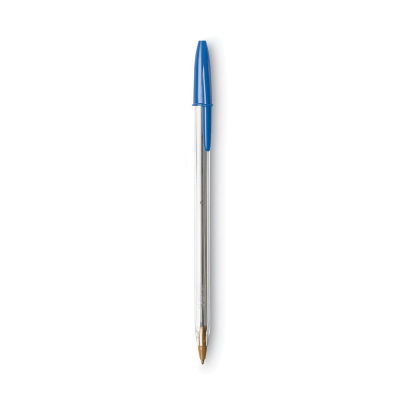 BIC Cristal Xtra Smooth Ballpoint Pen Value Pack, Stick, Medium 1 mm, Blue Ink, Clear Barrel, 24/Pack