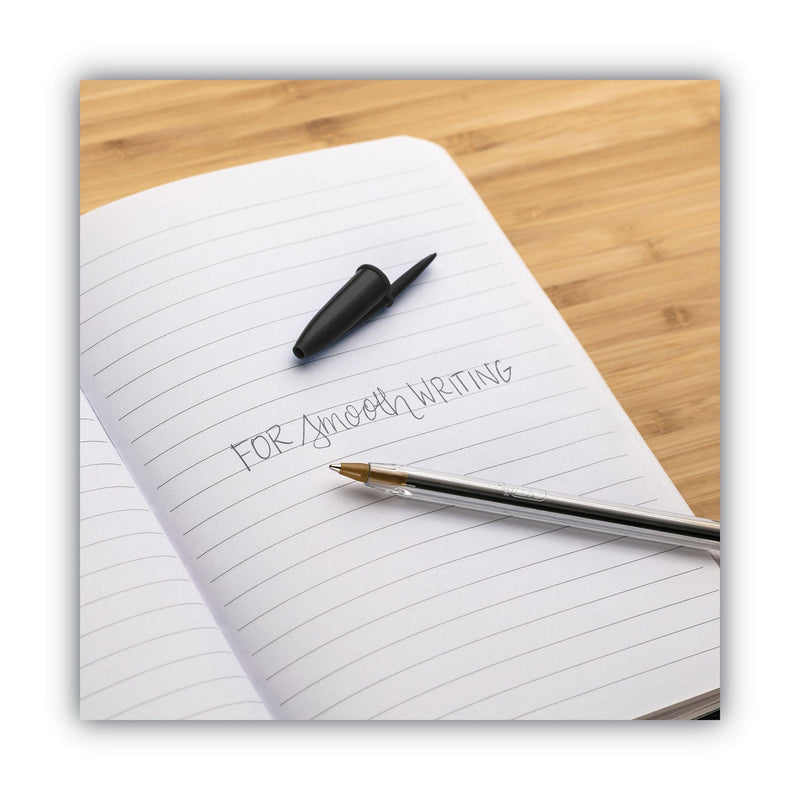 BIC Cristal Xtra Smooth Ballpoint Pen Value Pack, Stick, Medium 1 mm, Black Ink, Clear Barrel, 24/Pack