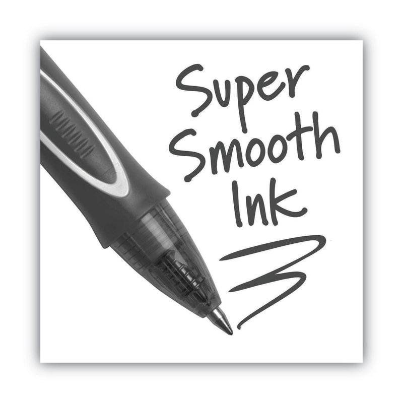 BIC Gel-ocity Quick Dry Gel Pen, Retractable, Medium 0.7 mm, Black Ink, Black Barrel, Dozen