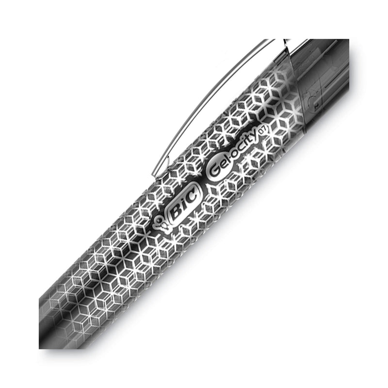 BIC Gel-ocity Ultra Gel Pen, Retractable, Medium 0.7 mm, Black Ink, Black Barrel, Dozen