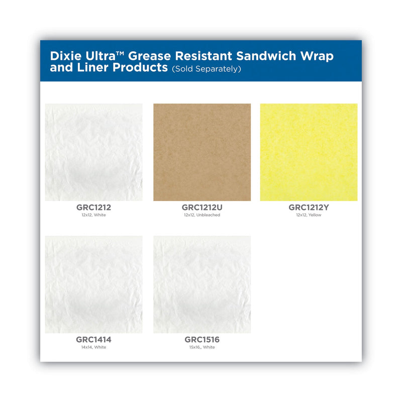 Dixie All-Purpose Food Wrap, Dry Wax Paper, 12 x 12, White, 1,000/Carton