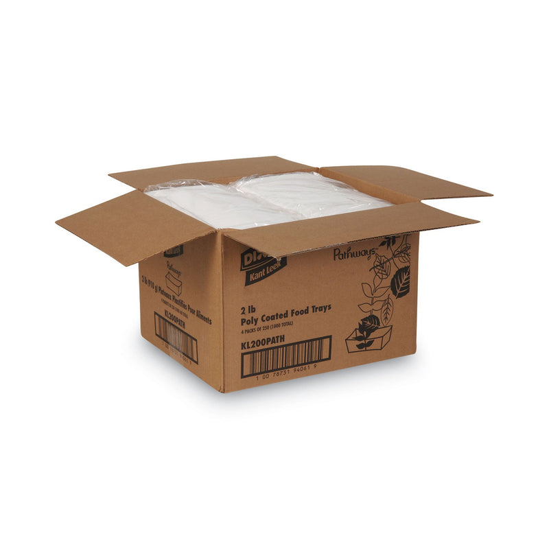Dixie Kant Leek Polycoated Paper Food Tray, 2 lb Capacity, 5 x 6.69 x 1.6, Pathways, 1,000/Carton