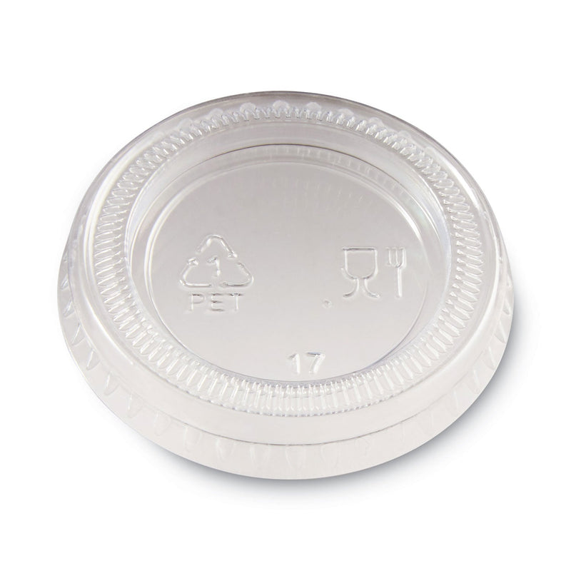 Dixie Plastic Portion Cup Lid, Fits 1 oz Portion Cups, Clear, 4,800/Carton