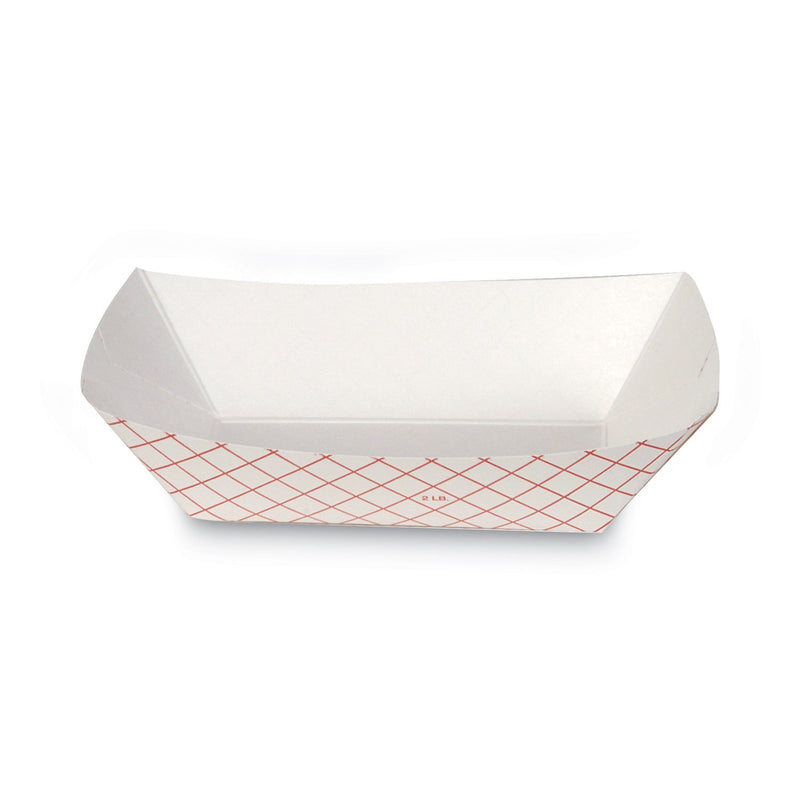 Dixie Kant Leek Polycoated Paper Food Tray, 1 lb Capacity, 6.25 x 4.7 x 1.6, Red Plaid, 1,000/Carton