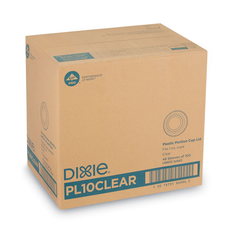 Dixie Plastic Portion Cup Lid, Fits 1 oz Portion Cups, Clear, 4,800/Carton