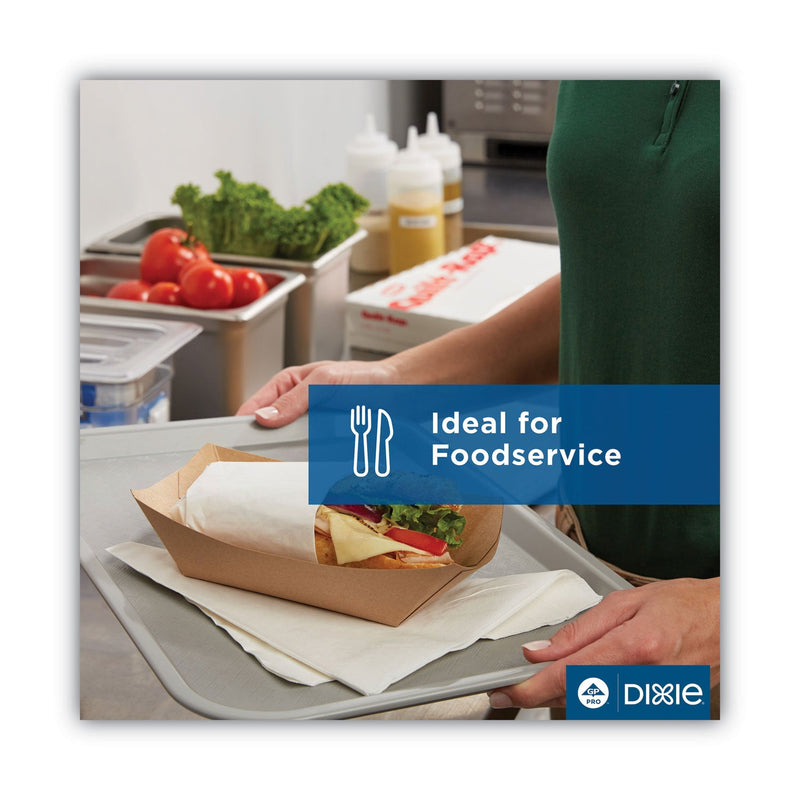 Dixie Kant Leek Polycoated Paper Food Tray, 3 lb Capacity, 5.88 x 8.4 x 2, White, 250/Pack, 2/Pack/Carton