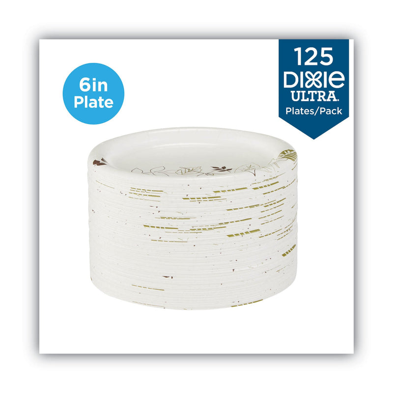 Dixie Pathways Soak Proof Shield Heavyweight Paper Plates, WiseSize, 5.88" dia, 125/Pack