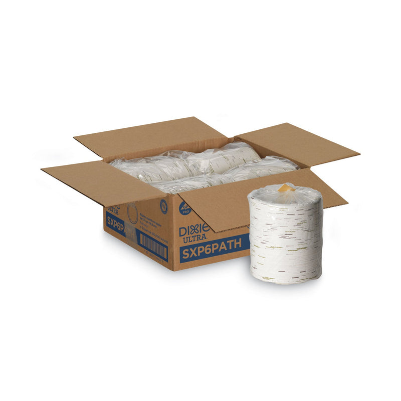 Dixie Pathways Soak Proof Shield Heavyweight Paper Plates, 5.88" dia, Green/Burgundy, 250 Pack, 4 Packs/Carton