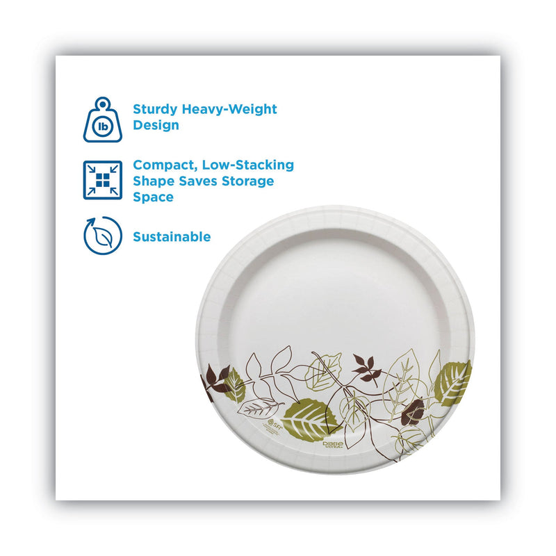 Dixie Pathways Soak Proof Shield Heavyweight Paper Plates, 5.88" dia, Green/Burgundy, 250 Pack, 4 Packs/Carton