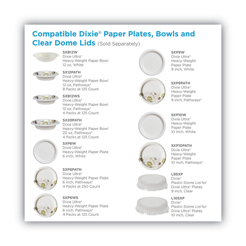 Dixie Pathways Heavyweight Paper Bowls, WiseSize, 12 oz, Green/Burgundy, 125/Pack