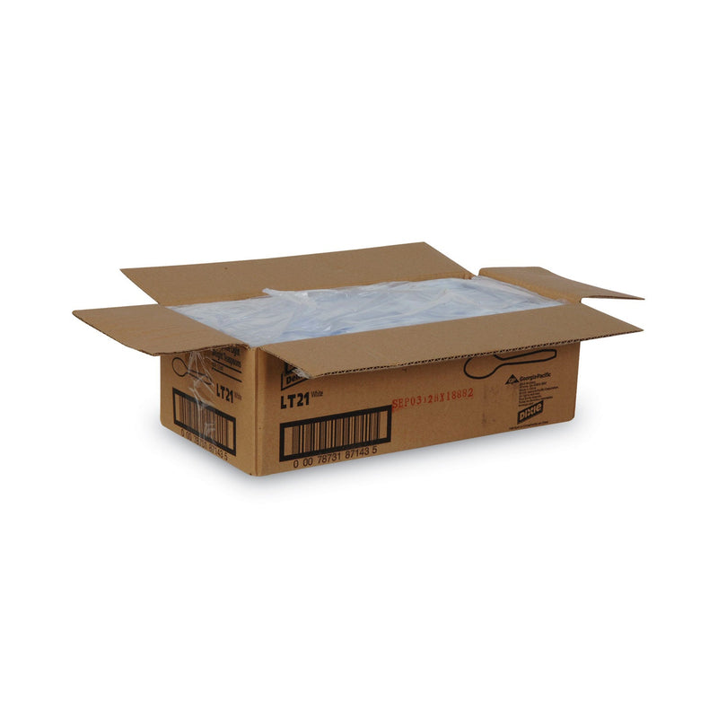 Dixie Lightweight Polystyrene Cutlery, Teaspoon, White, 1,000/Carton