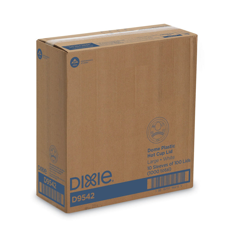 Dixie Dome Drink-Thru Lids, Fits 10 oz to 16 oz Paper Hot Cups, White, 1,000/Carton