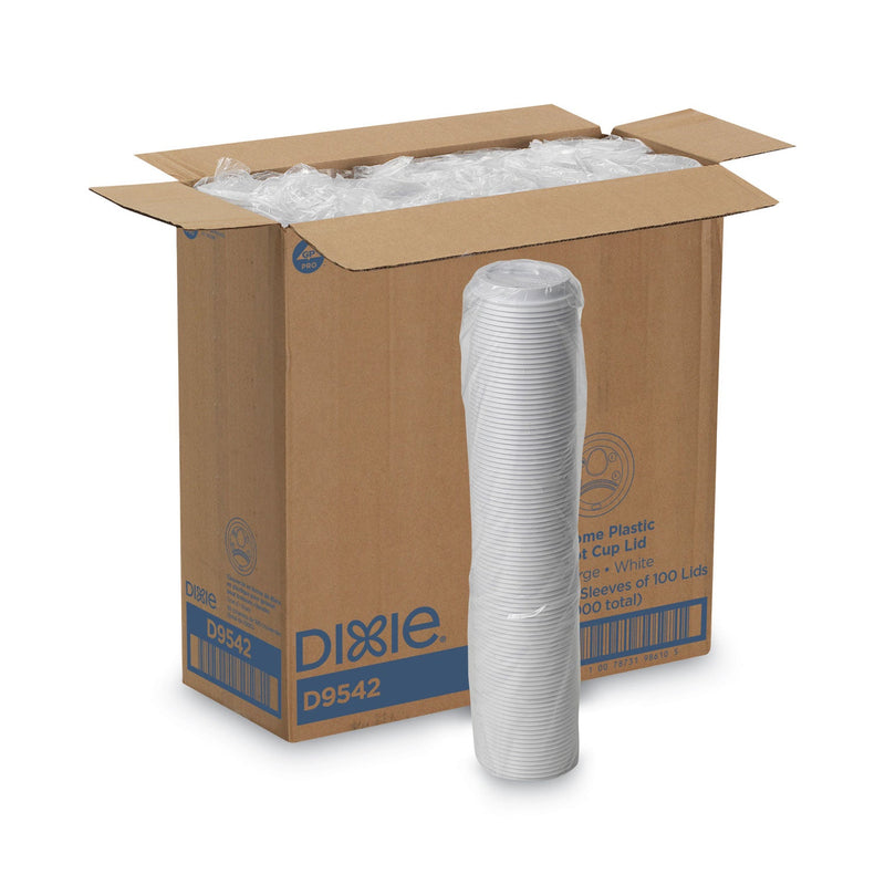 Dixie Dome Drink-Thru Lids, Fits 10 oz to 16 oz Paper Hot Cups, White, 1,000/Carton