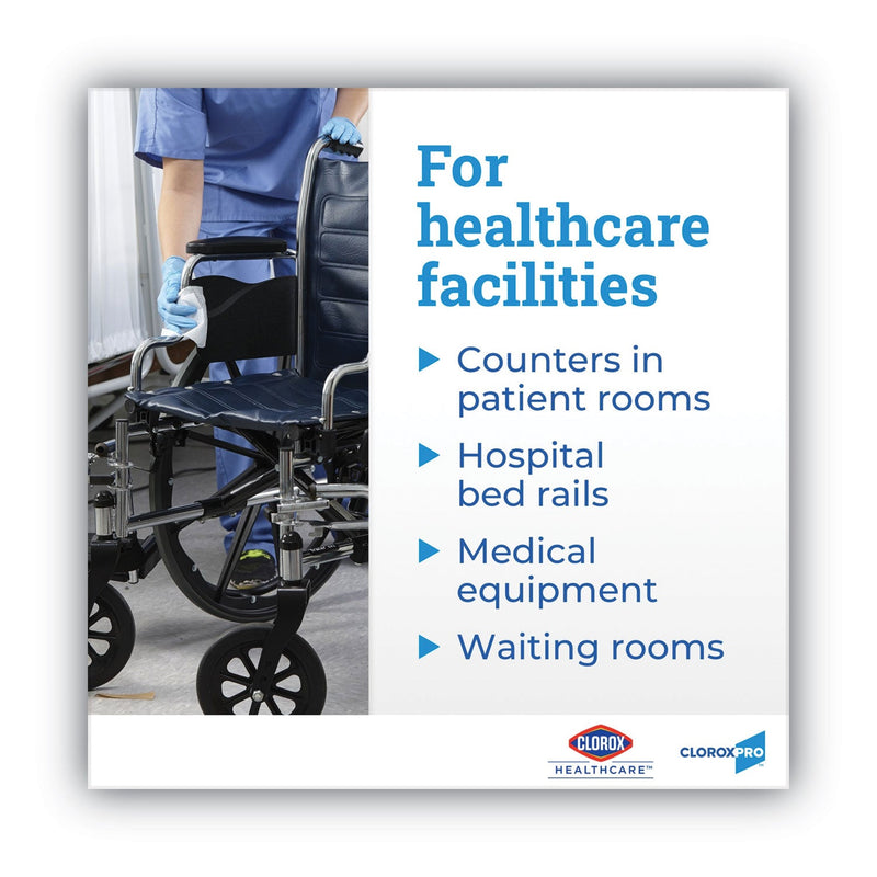 Clorox VersaSure Cleaner Disinfectant Wipes, 1-Ply, 12 x 12, White, 110/Bucket, 2/Carton