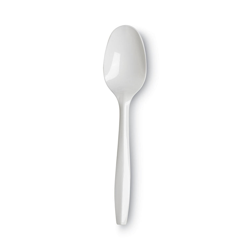 Dixie Plastic Cutlery, Mediumweight Teaspoons, White, 1,000/Carton