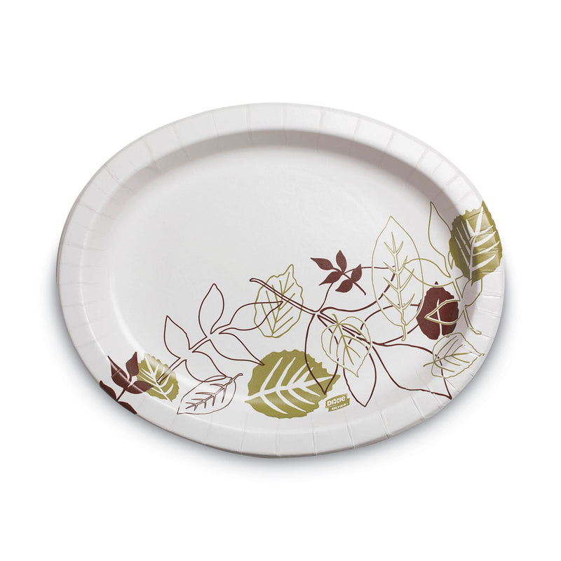 Dixie Pathways Heavyweight Oval Platters, 8.5 x 11, Green/Burgundy, 500/Carton