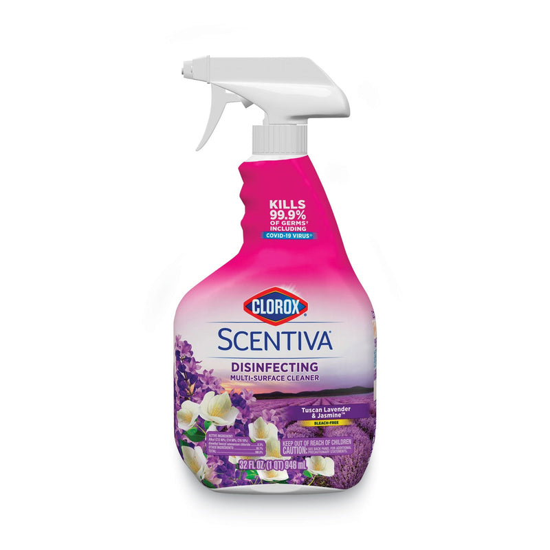 Clorox Scentiva Multi Surface Cleaner, Tuscan Lavender and Jasmine, 32 oz, 6/Carton